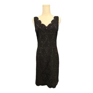 🖤 EUC ANN TAYLOR Black Lace Sheath Dress | Women’s Sz 0